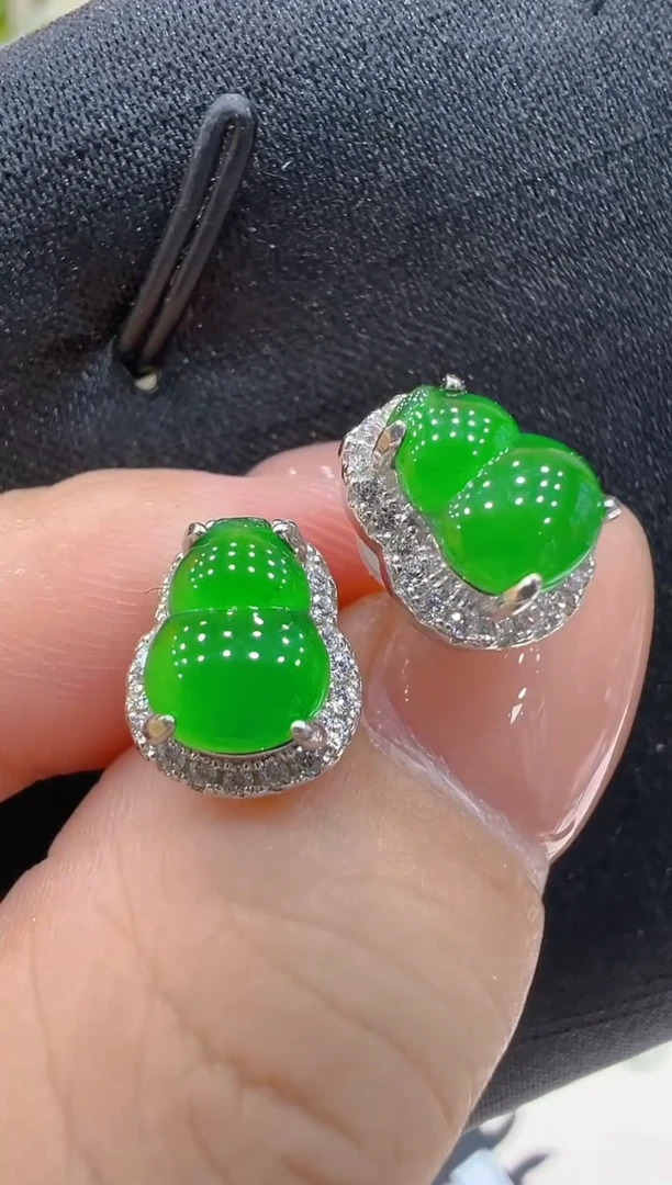 银S925镶嵌翡翠耳饰多样性团购发一件