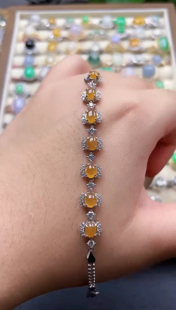 银S925镶嵌手链翡翠157