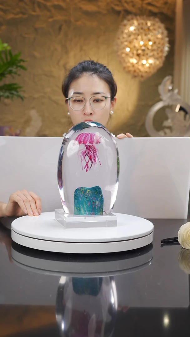 琉璃手工艺品福利设计款水母摆件
