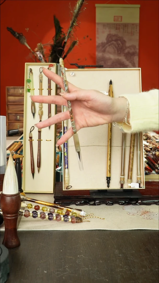 48号闪孤品高货毛笔链接 清水试笔 蘸墨不退