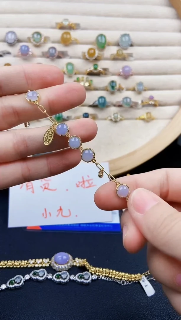 银S925镶嵌手链翡翠21