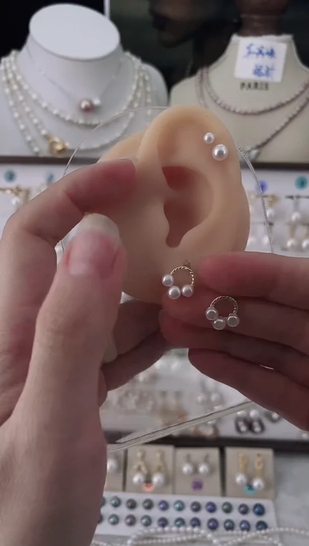 合金耳饰淡水珍珠40