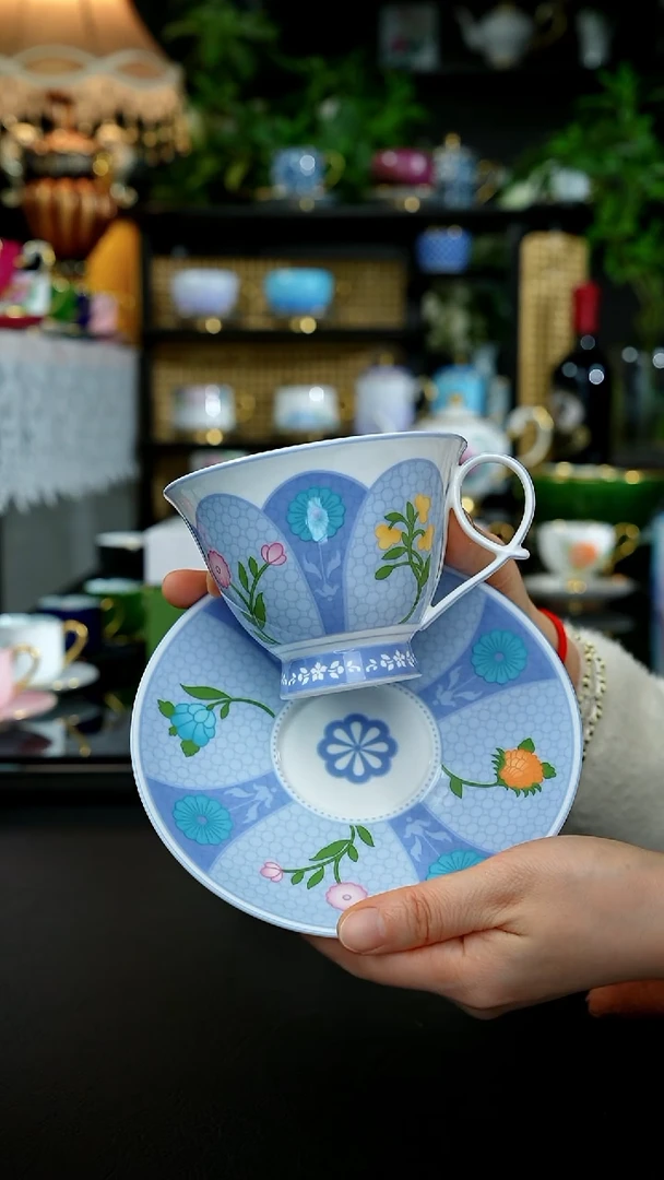 瑰宝大丽花（釉中彩）花茶杯250ML-紫色