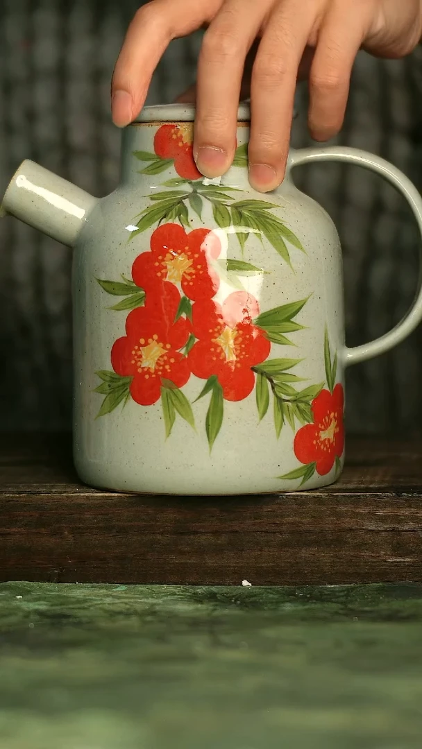 陶瓷青诗集手工手绘瓷器