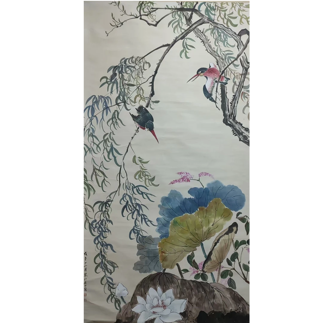 王L款   花鸟立轴100*200约18平
