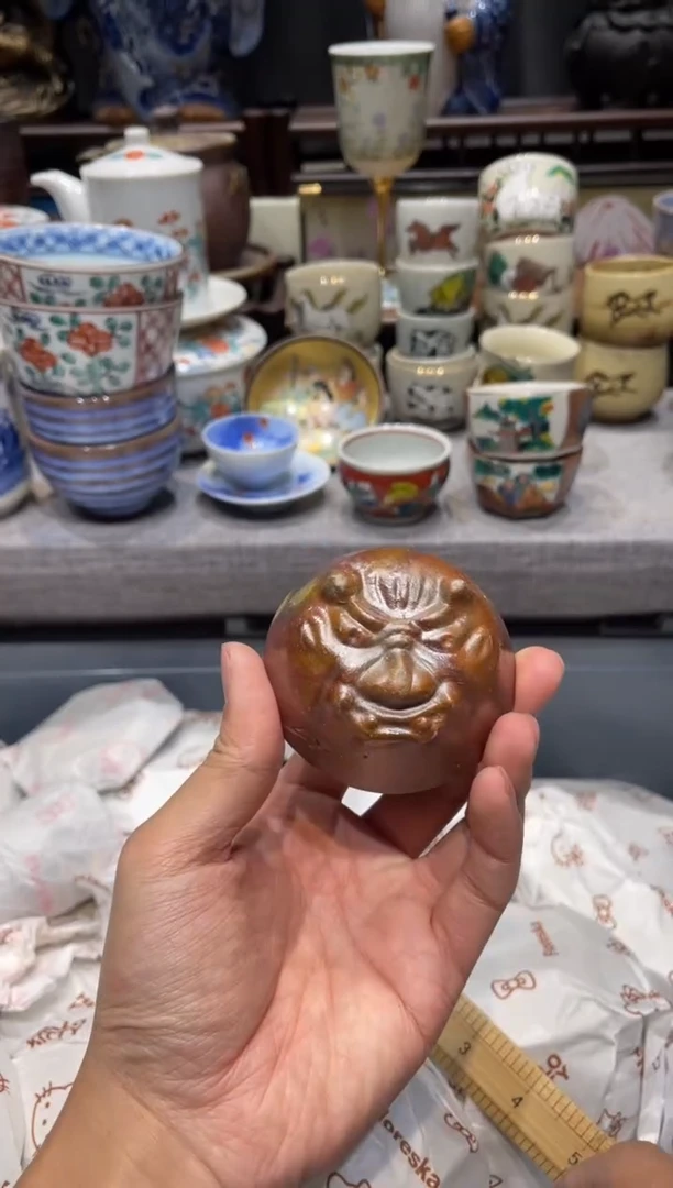 瓷片备前鬼面杯子