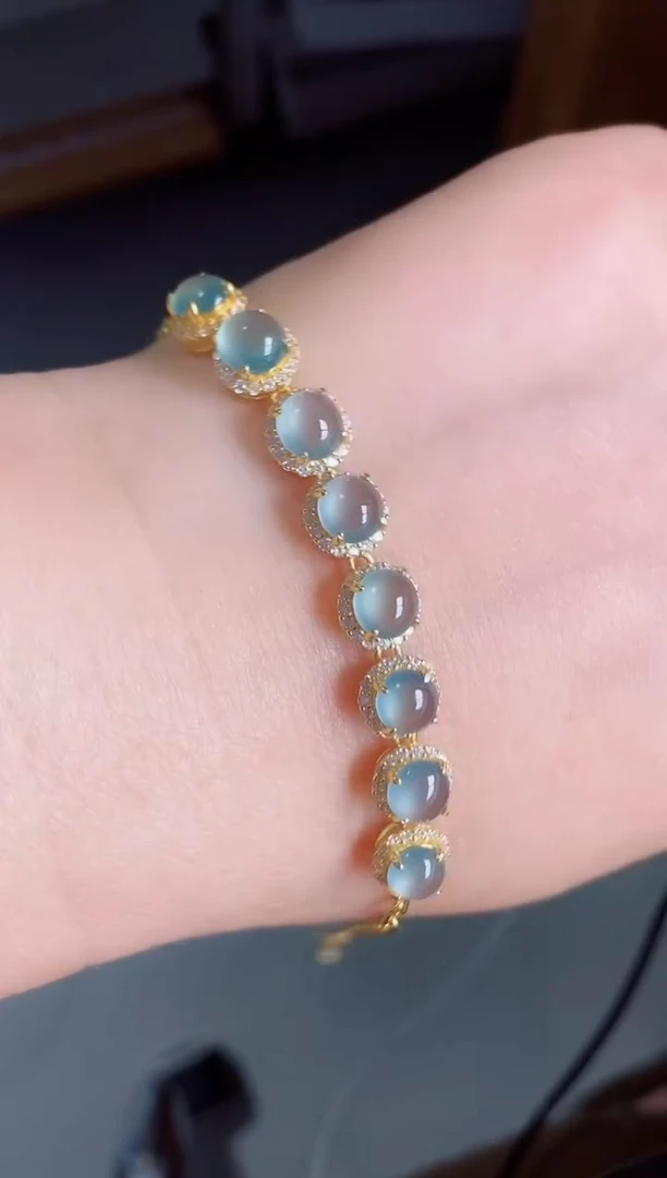 【闪购商品】翡翠手链银S925镶嵌5085050