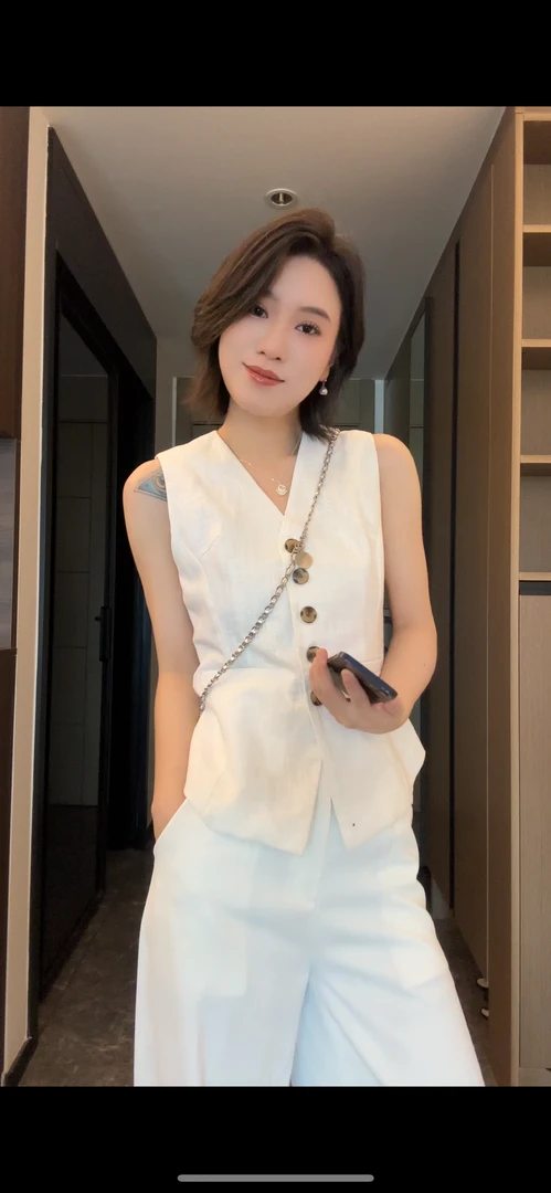 【韩紫依】马甲经典纽扣春夏季显瘦气质时尚修身马夹无袖马甲