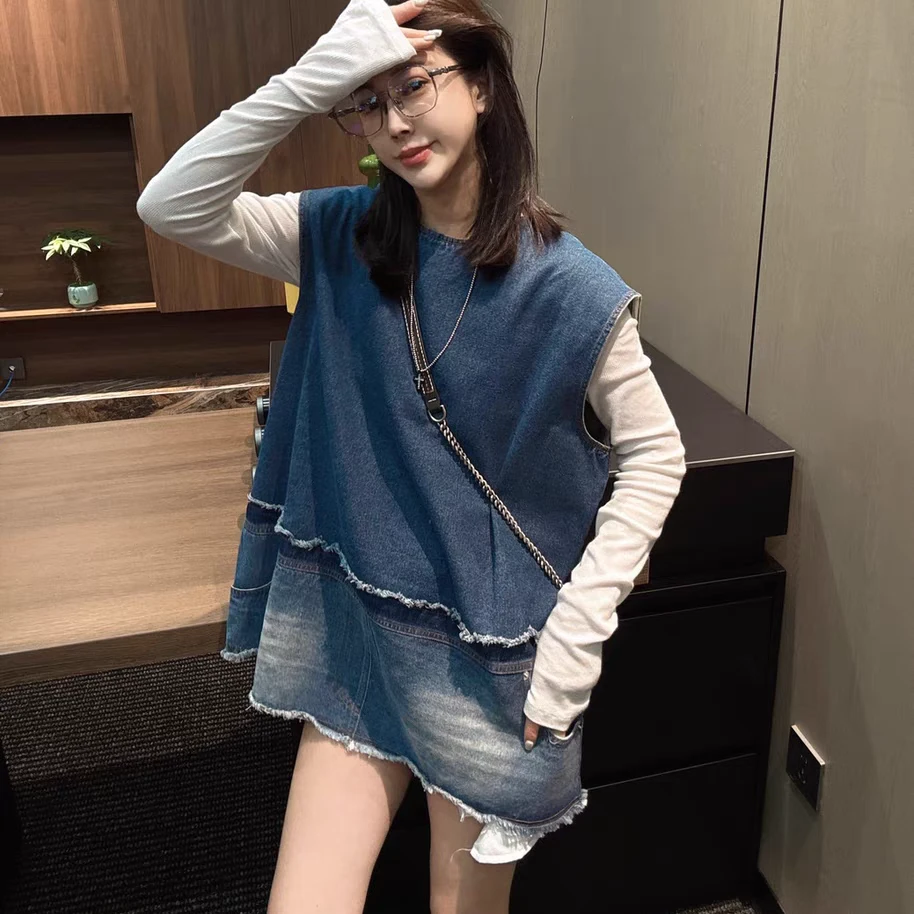 〖猫姐衣橱〗夏季新款欧货毛边百搭宽松马甲6030