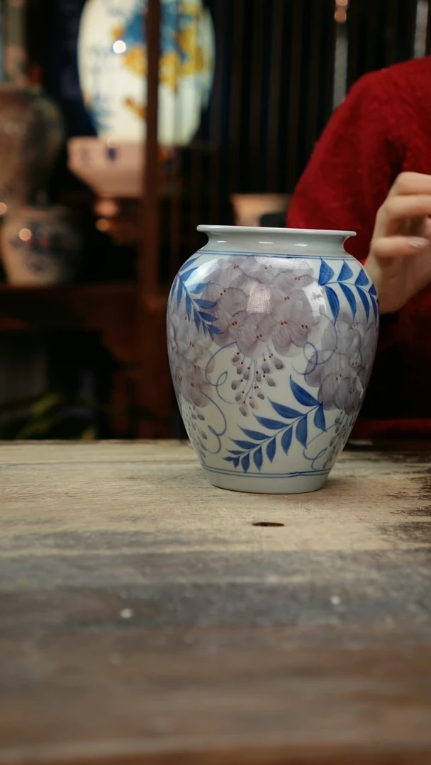 【闪购商品】瓷片景德镇纯手工釉下彩精品花瓶