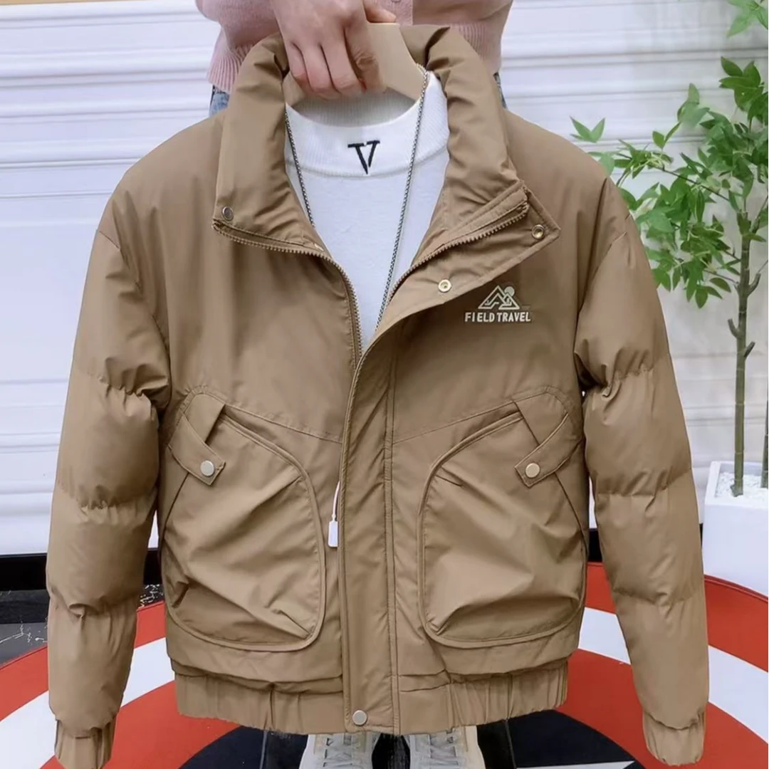 韩版时尚简约休闲加厚保暖潮流气质百搭修身立领男款棉衣081