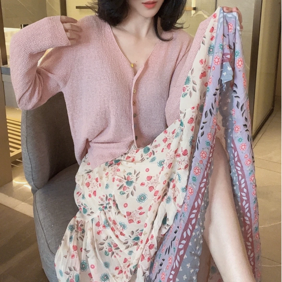 悦悦专属【春天的仪式感】法式田园碎花百褶春夏半身裙Y131