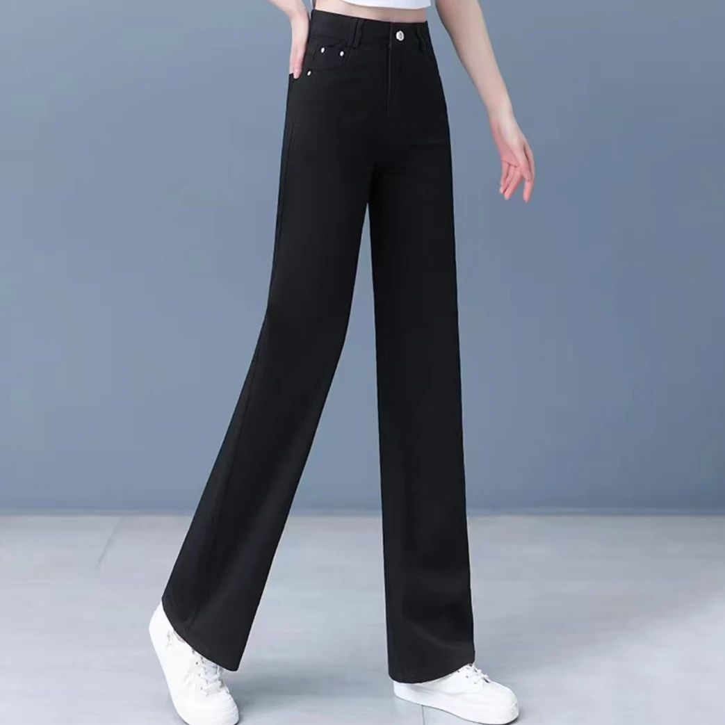 2025夏季新款水洗软牛仔裤时尚百搭显瘦直筒窄版休闲裤2510长104