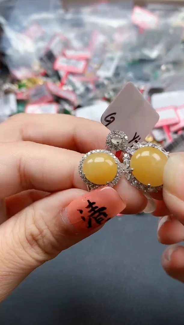 银S925镶嵌戒指翡翠天然A货缅甸翡翠