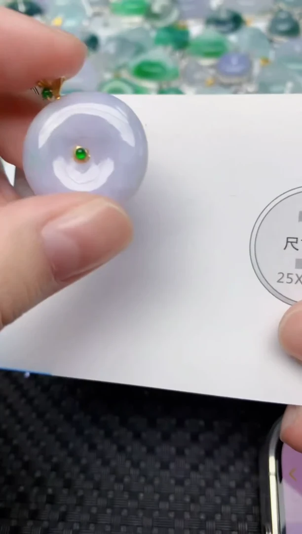 颈饰18K金镶嵌翡翠天然缅甸翡翠a货百元以上9元证书费自理