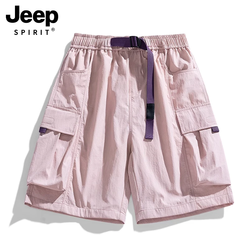 JEEPSPIRIT吉普工装短裤夏季2025新款宽松冰丝速干休闲运动五分裤