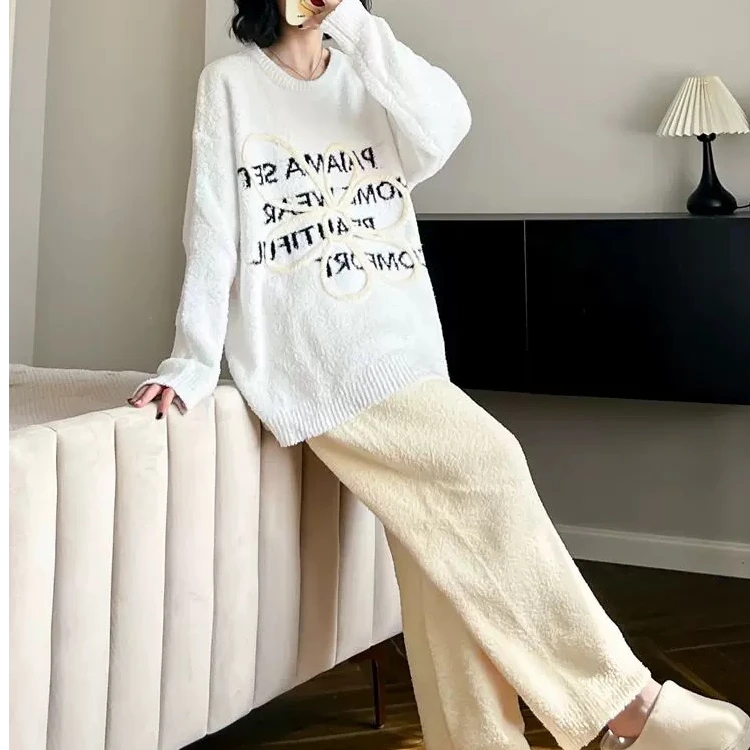 时尚减龄半边绒家居服舒适