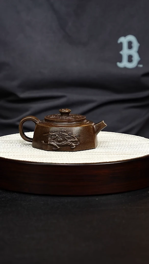 茶壶紫砂宜兴原矿纯手工紫砂 八方太极 古铜泥