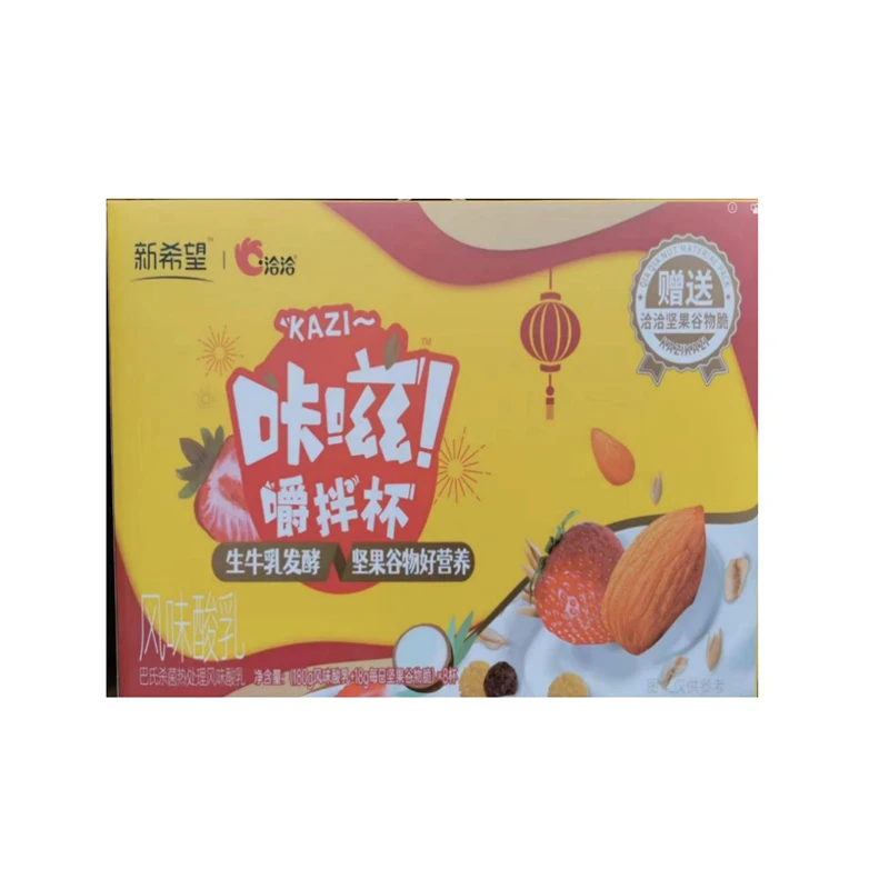 新希望塑杯咔嗞嚼拌杯原味风味酸乳180g