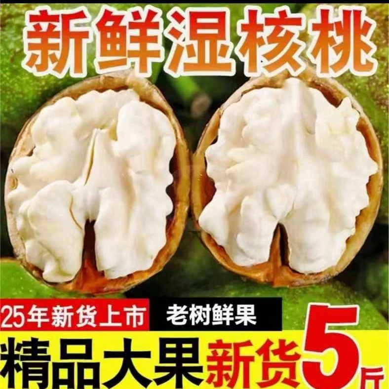 2025年新货5斤装 新鲜湿核桃去青皮老树核桃薄皮嫩生核桃