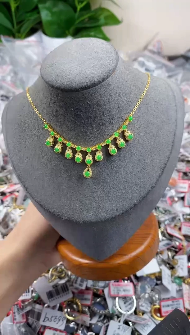 银S925镶嵌戒指翡翠555----9