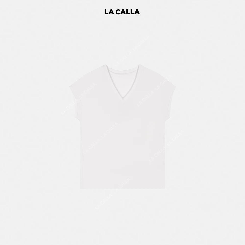 LA CALLA东京超细纱织V领上衣YY51-2226