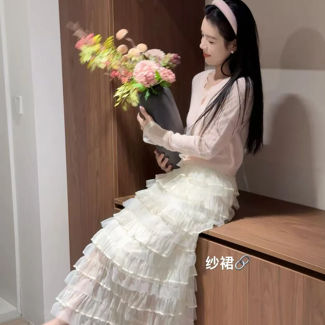 2025浪漫公主miu系流光蛋糕纱裙