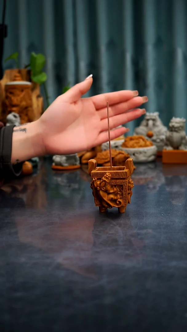 【闪购商品】松花石螭龙鼎香插