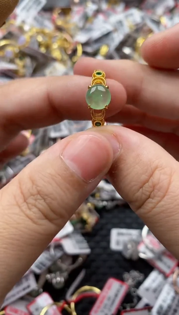 【闪购商品】翡翠戒指银S925镶嵌111111----9