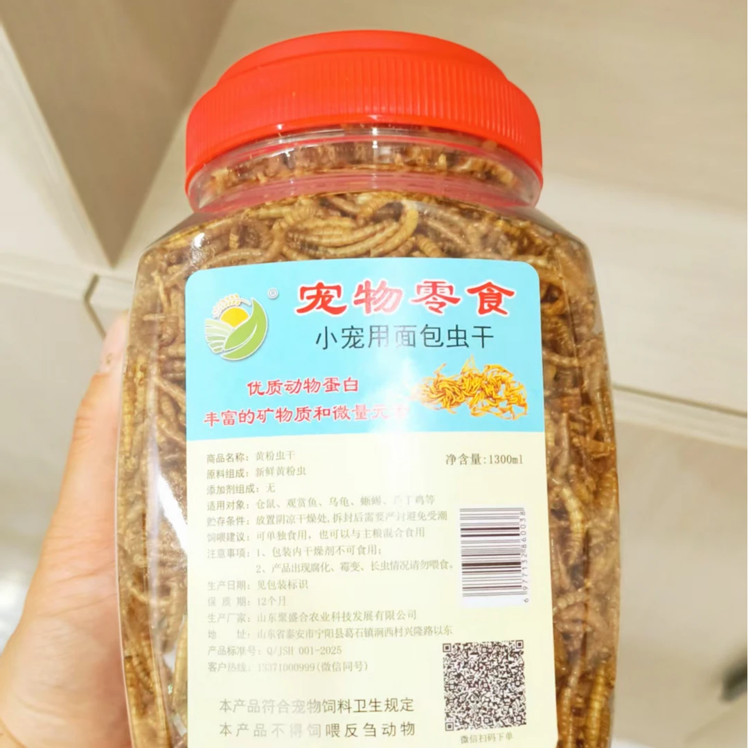 黄粉虫干虫面包虫干优质蛋白质饲料金鱼宠物龟仓鼠芦丁鸡蜥蜴食用