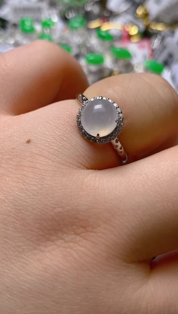 银S925镶嵌戒指翡翠百内无证书