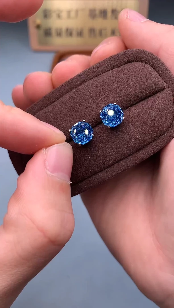 银S925镶嵌托帕石耳饰1234