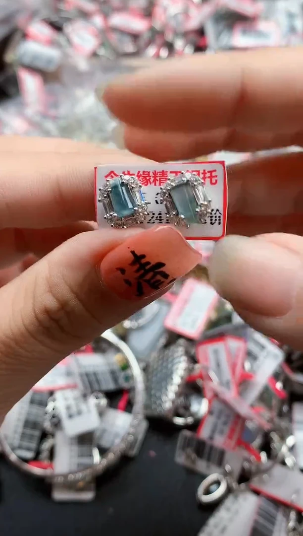银S925镶嵌戒指翡翠天然A货缅甸翡翠