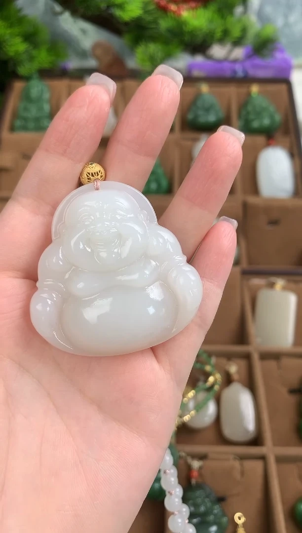 和田玉未镶嵌颈饰吊坠50mm