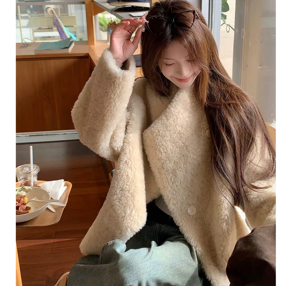 长袖单排扣常规款常规短外套秋冬宽松冬季