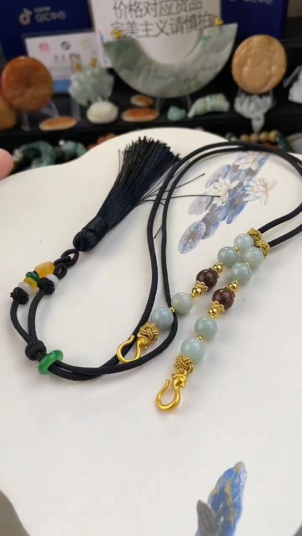 未镶嵌手链翡翠双勾可调节半珠链