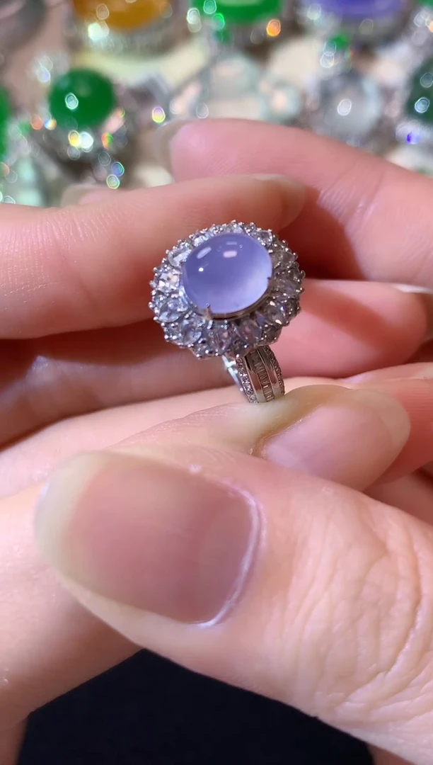 18K金镶嵌戒指翡翠A61