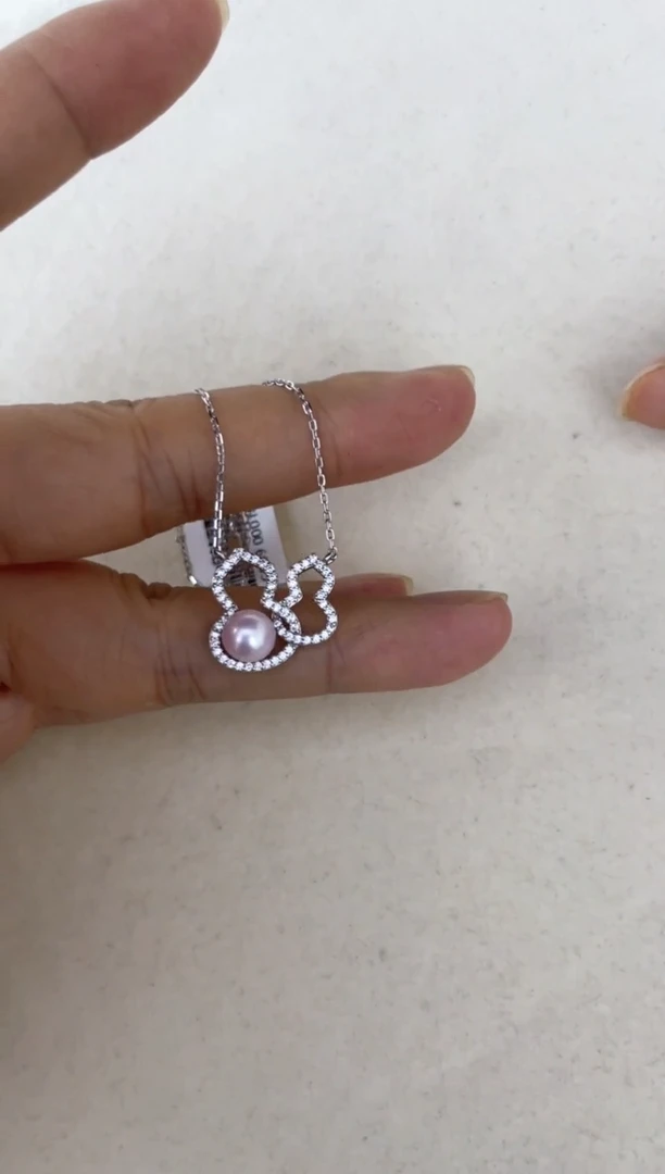 银S925镶嵌海水珍珠耳饰吊坠7