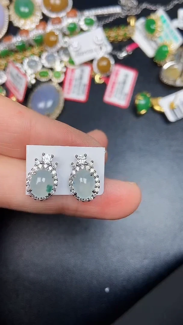 银S925镶嵌戒指翡翠8000