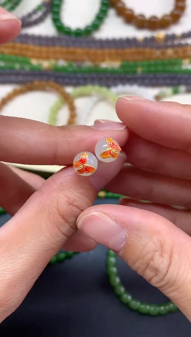 【闪购商品】和田玉耳饰未镶嵌Q129|88