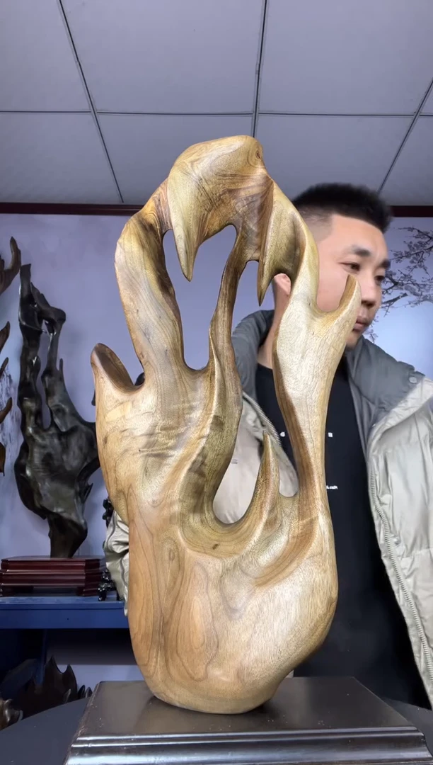 金丝楠木雕款晓**语金丝楠木工艺品摆件