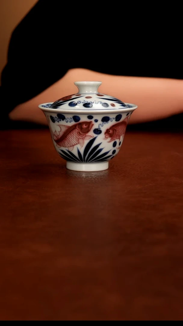 摆件陶景德镇瓷器，青花瓷手绘茶具~