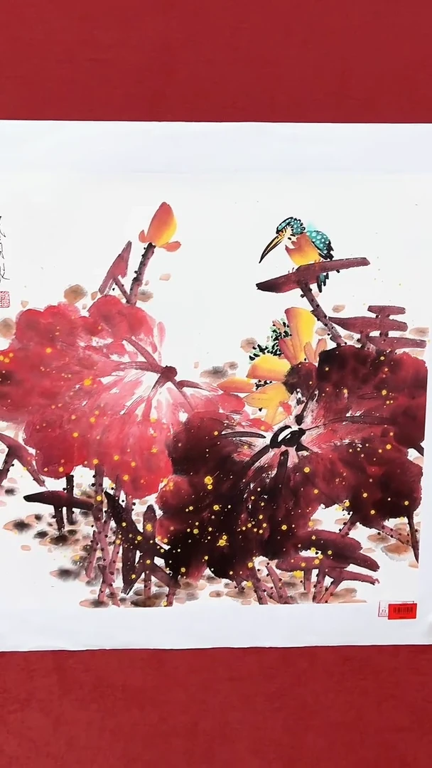 国画杨风顺绘画4pc花鸟紫P