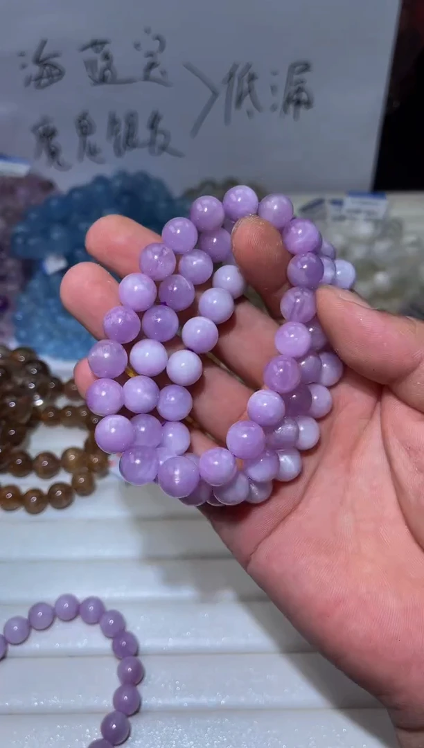 手串锂辉石未镶嵌L4-10mm紫锂辉单圈-多样性发其一