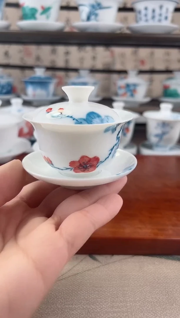 全品山茶花80ml三才盖碗