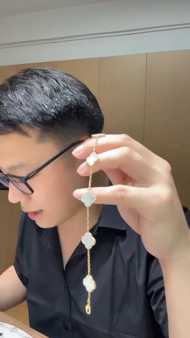 手链贝壳（贝母）18K金镶嵌白色k黄，五花手链GHJ24版