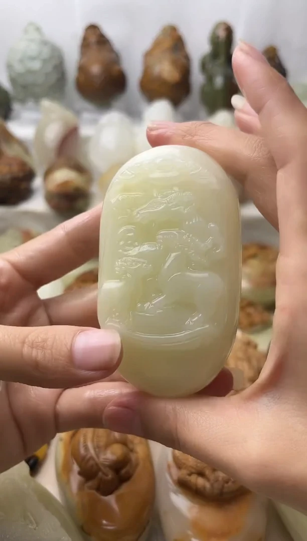 石材古青石棉纹正常不退换三羊开泰