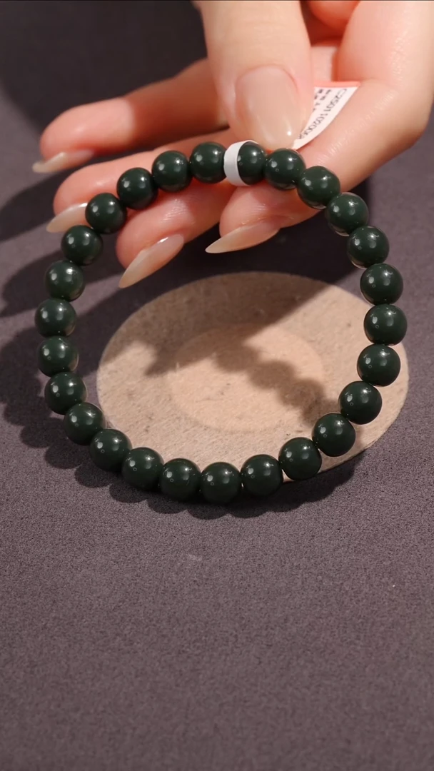 未镶嵌手串和田玉（子料）和田玉籽料沙枣青手串