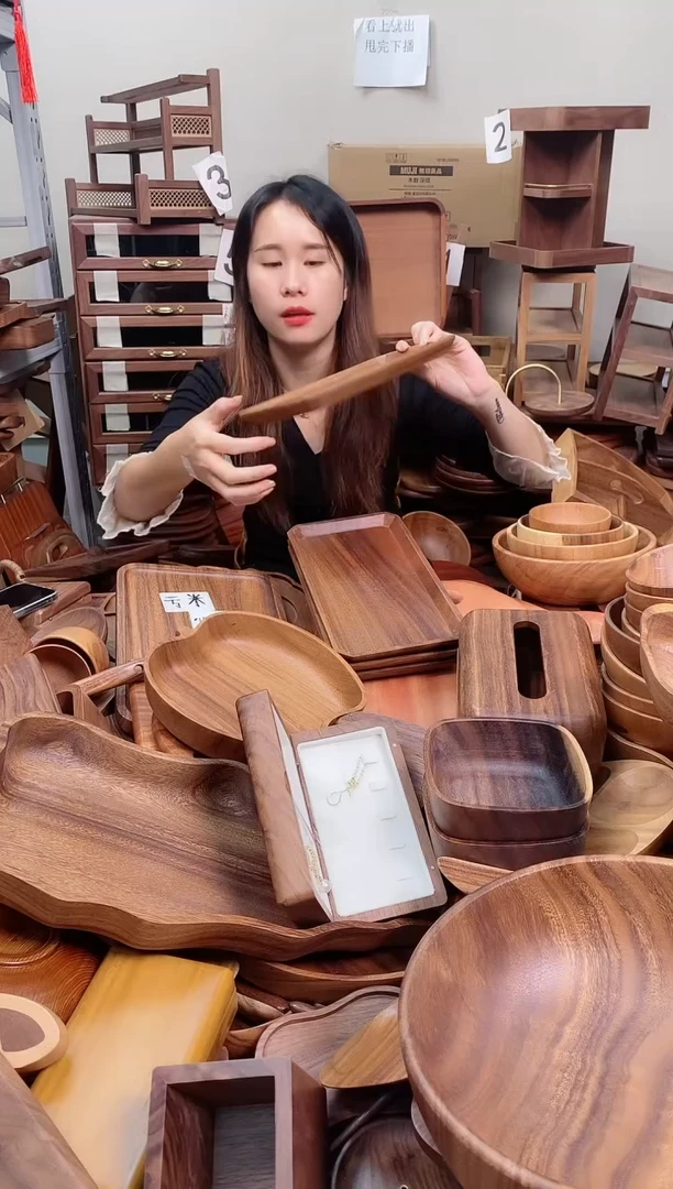 木 南美胡桃木长方八角内斜盘30*15*2.2cm