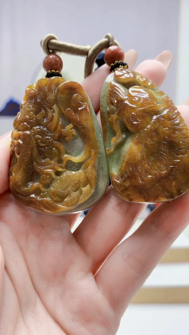 未镶嵌定制翡翠4917jw-毛货挂件一对95